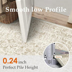 Light Brown Runner Rug 2'6"x8' Washable Carpet - Image 3