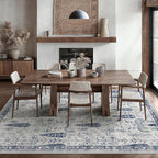 Bavni Rugs for Living Room, Floral Non Slip Machine Washable Rug, Neutral Low - Image 3