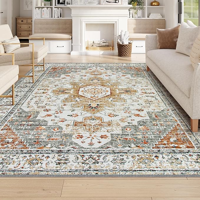 Moynesa Ultra-Thin Washable Area Rug 8x10, Large Living Room Rugs by Moynesa
