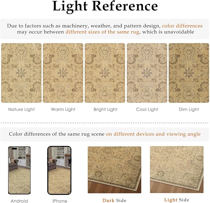 HUGEAR 2x3 Machine Washable Entryway Rugs Vintage Brown - Image 5