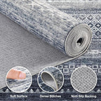 Nakagishi 8x10 Area Rugs Living Room: Washable Boho Large Neutral Soft Modern - Image 3