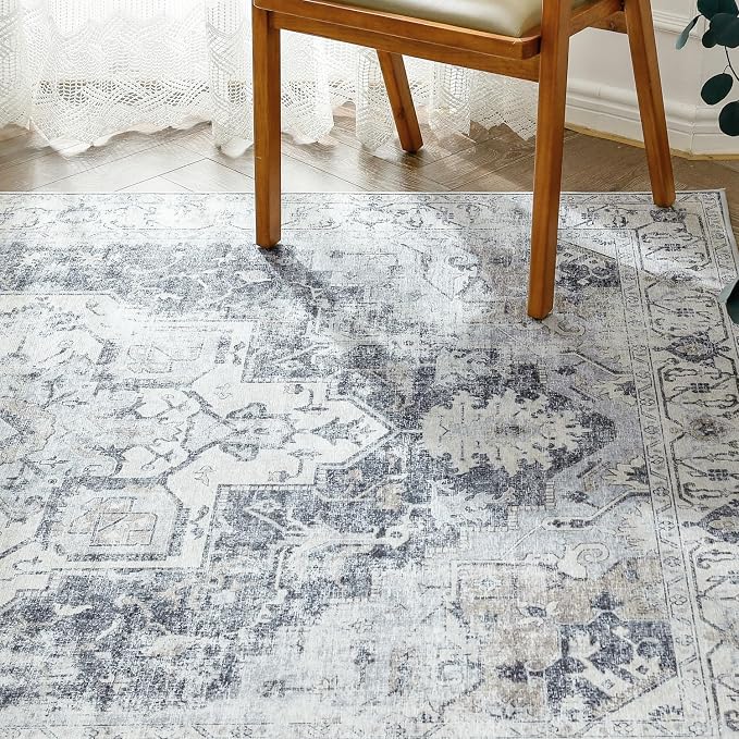 jinchan Area Rug 8x10 Washable Living Room Rug Vintage Indoor Large Floor Cover - Image 8