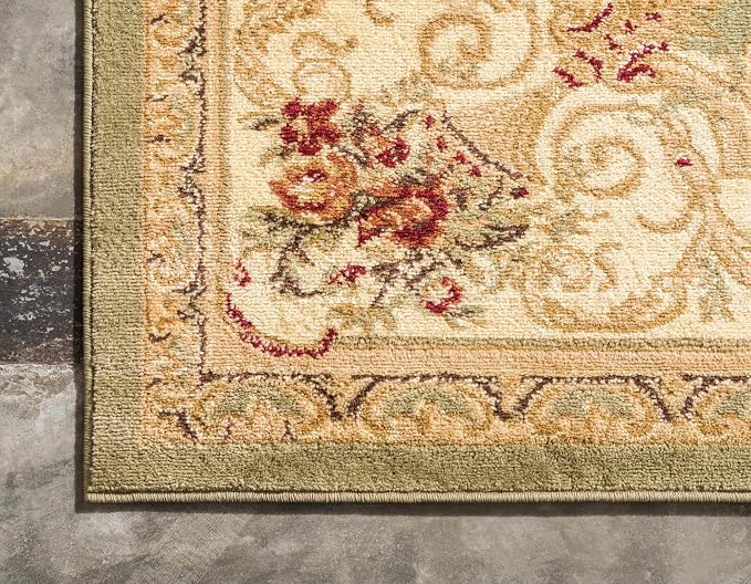 Rugs.com Chateau Collection Rug – 2' x 5' 3 Runner Green Medium Rug Perfect - Image 10