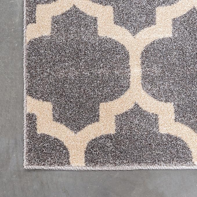 Rugs.com Lattice Collection Rug – 9' x 12' Dark Gray Medium Rug Perfect - Image 6