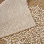 CAMILSON Outdoor Rug 6x9 Medallion Natural Modern Area Rugs - Image 5
