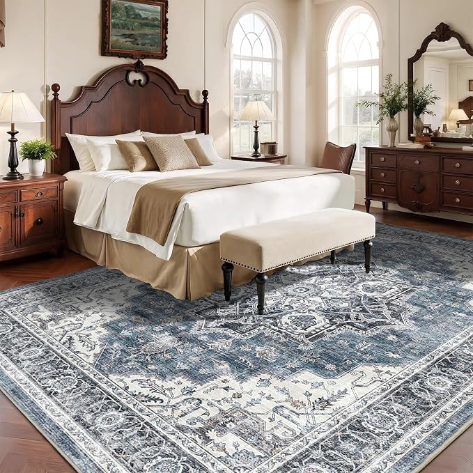 8x10 Area Rugs for Living Room Ultra-Soft Washable Rug Vintage Distressed Boho - Image 3