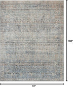 Loloi Amber Lewis Billie Collection, Denim & Blush 6'-0" x 9'-0" Area Rug – - Image 2