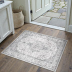 HUGEAR 2x3 Entryway Area Rug Vintage Grey Small Rug Machine Washable Door Mat - Image 3