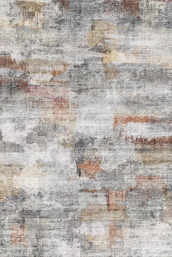 vivorug Washable Rug, Ultra Soft Area Rug 4x6, Non Slip Abstract Small Rug - Image 2