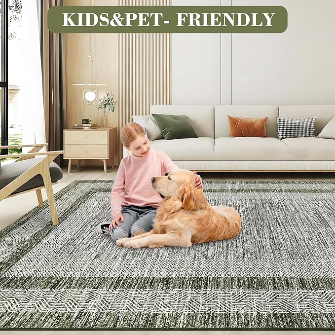 GarveeHome 10x13 Large Washable Geometric Area Rug Non Slip Non Shedding Floor - Image 5