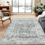 Grey 5x8 Area Rugs for Living Room Machine Washable Rugs Boho 5x8 Rug for - Image 6
