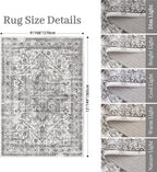 zesthome 9x12 Area Rugs, Stain Resistant Washable Rug, Ultra-Thin Rugs - Image 2