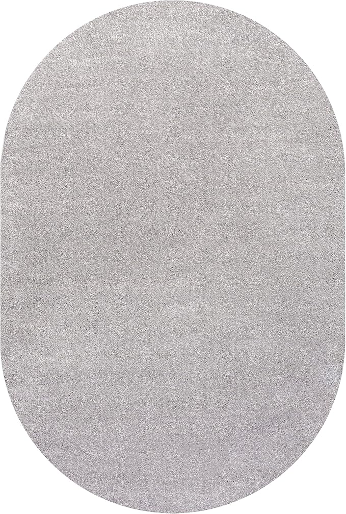 JONATHAN Y Haze Solid Low-Pile Light Gray 3x5 Oval Indoor Area Rug, Minimalist - Image 2