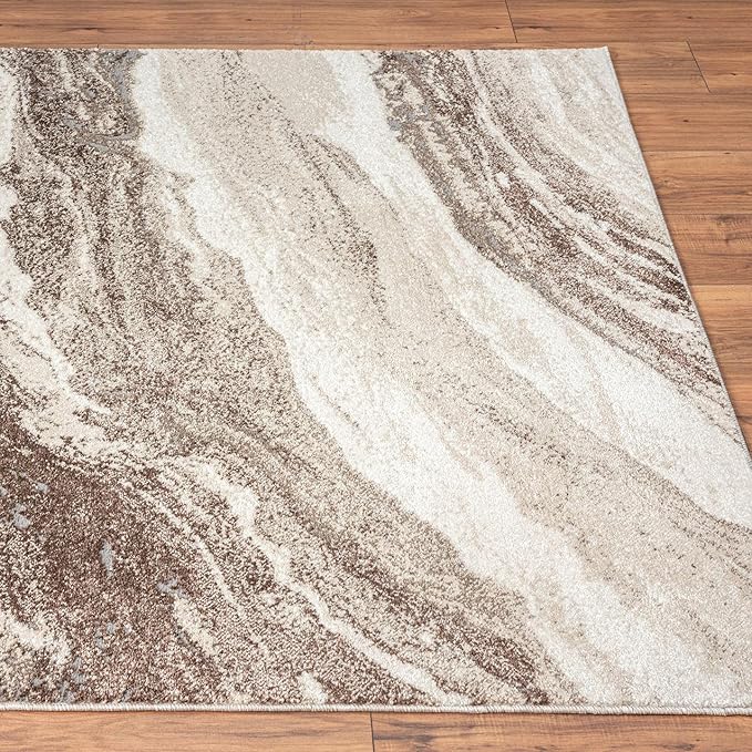 LUXE WEAVERS Lagos Collection 7983 Brown 2x3 Art Deco Geometric Area Rug - Image 6