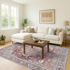 Washable Area Rug. Modern Farmhouse. Vintage. Turkish. Bohemian. Distressed. - Image 2