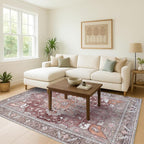 Washable Area Rug. Modern Farmhouse. Vintage. Turkish. Bohemian. Distressed. - Image 2