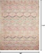 Loloi Layla Collection LAY-17 Pink/Lagoon 7'-6" x 9'-6" .13" Thick Area Rug - Image 2