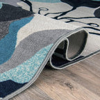 Rugshop Gray Large Floral Non-Slip Runner Rug Fade Resistant - Image 4