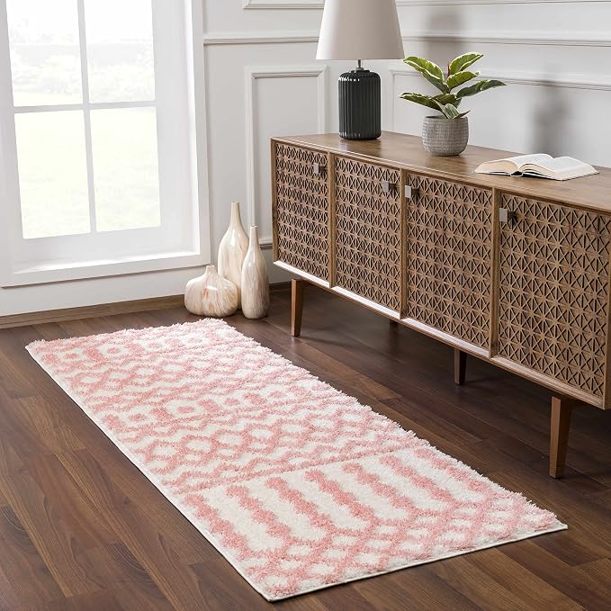 Hauteloom Tilos Moroccan Farmhouse Small Shag Area Rug Door Mat - Image 9