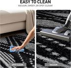 Rugshop Geometric Shag Area Rug Anthracite Dark Gray and White 4' x 6' Ideal - Image 8