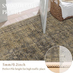 5x7 Brown Black Area Rug for Living Room Washable Vintage Distressed Carpet - Image 3