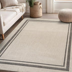 Beverly Rug Easy Jute Bordered Rug 9x12 Washable Large Indoor Outdoor Area Rugs - Image 9