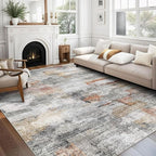 vivorug Washable Rug, Ultra Soft Area Rug 6x9, Non Slip Abstract Rug Carpet by vivorug