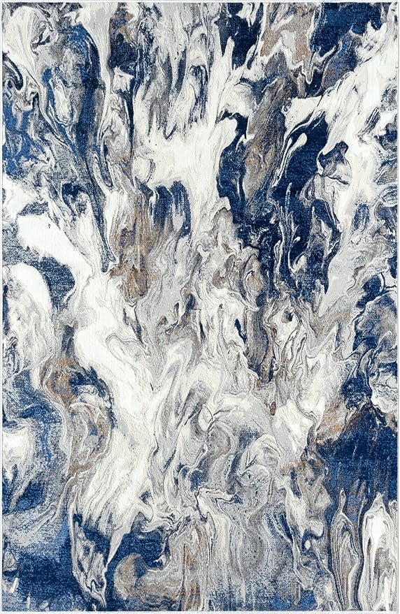 Abani Regal Blue Area Rug for Living Room, Bedroom - Image 3