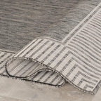 Nuloom Asha Grey/Ivory, Striped Border, Soft and Cozy, High Traffic, Stain - Image 7