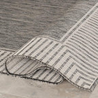 Nuloom Asha Grey/Ivory, Striped Border, Soft and Cozy, High Traffic, Stain - Image 7