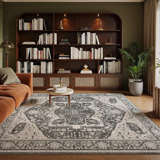 EnHomee 5x7 Area Rugs Washable for Bedroom, Boho Vintage Rugs, Foldable Area - Image 3
