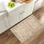 2x3 Entryway Rug Beige Washable Vintage Rugs - Image 8