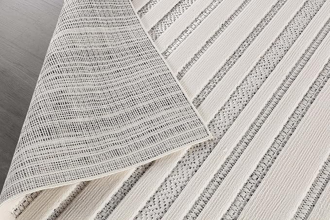 CAMILSON Modern Runner Rug 2x7 Luxury Striped Line Micro Loop Hallway Rugs Soft - Image 8