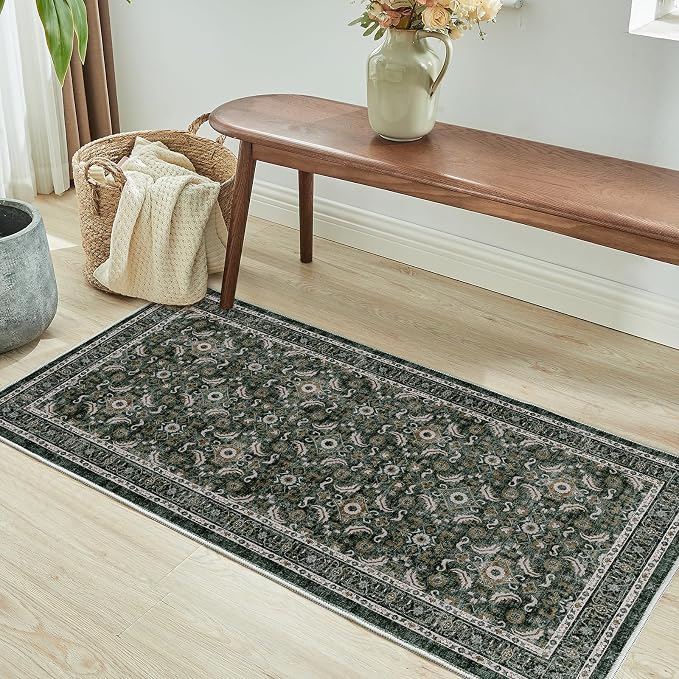 WITSHOCK Washable 2x4 Entryway Area Rug: Soft Non-Slip Backing Washable Rugs - Image 5