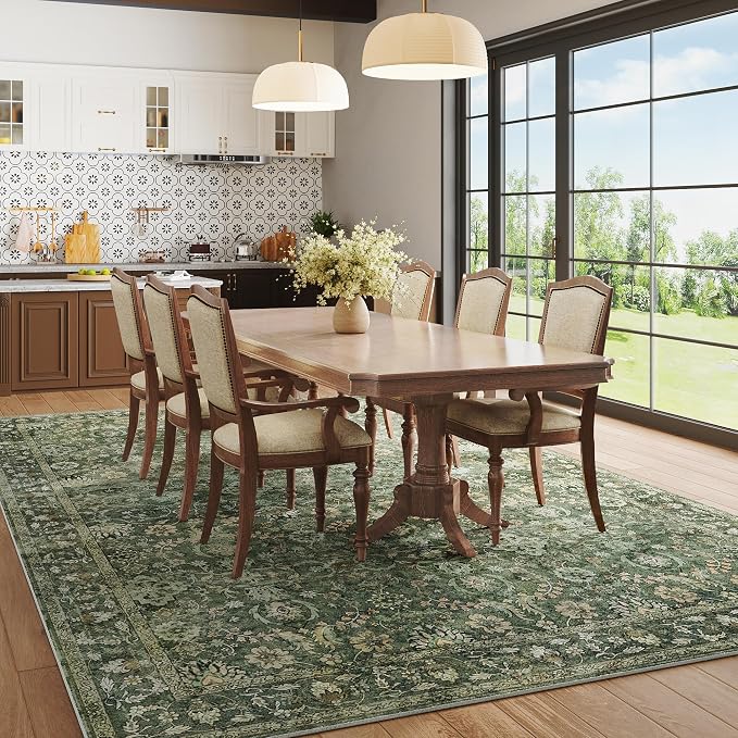 6x9 Rugs for Living Room, Soft Large Area Rugs Green Washable Rug, Indoor - Image 4