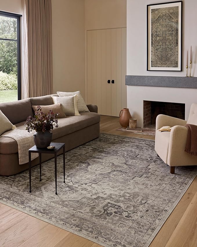 Loloi Amber Lewis Josie Collection JOS-03 Silver/Natural 2'-6" x 7'-6" Runner by Loloi