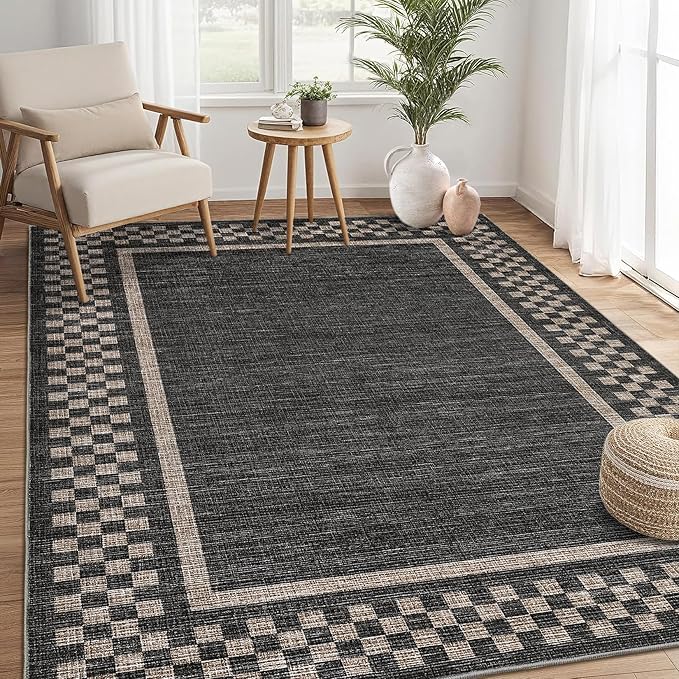 GarveeHome 4x6 Rug Small Washable Living Room Rug Modern Bordered Area Rugs - Image 2
