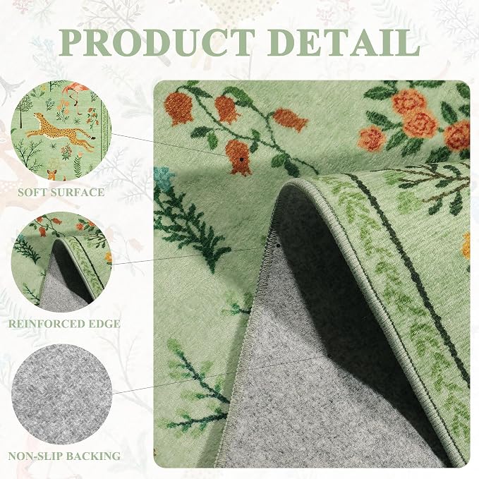 DUKINO 2x4 Rug for Hallway, Washable Kitchen Runner Rug - Image 5
