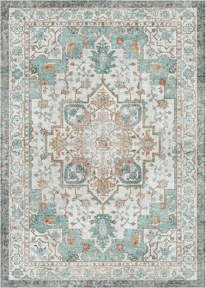 GENIMO 3x5 Area Rugs for Living Room, Machine Washable Non Slip Vintage Rugs - Image 7