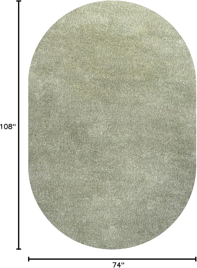 Eyely UES100O-6OV Supersoft Haze Solid Low-Pile Indoor Area Rug, Minimalist - Image 2