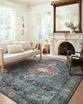 Loloi Margot Collection MAT-05 Ocean/Brick 3'-6" x 5'-6" Accent Rug feat. by Loloi