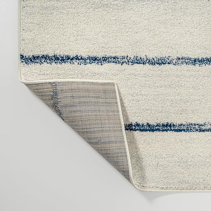 JONATHAN Y Williamsburg Minimalist Stripe Cream/Navy Indoor Area Rug, - Image 9