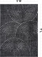 Rugshop Circles Arch Shag Area Rug Anthracite Dark Gray 5' x 7' Great - Image 2