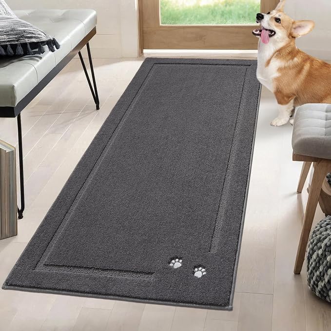 BEQHAUSE Dog Door Mat for Muddy Paws 32"x70" Dirt Trapper Absorbent Doormat Non - Image 8