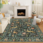 DUKINO 8x10 Rug, Washable Animal Living Room Rug by DUKINO