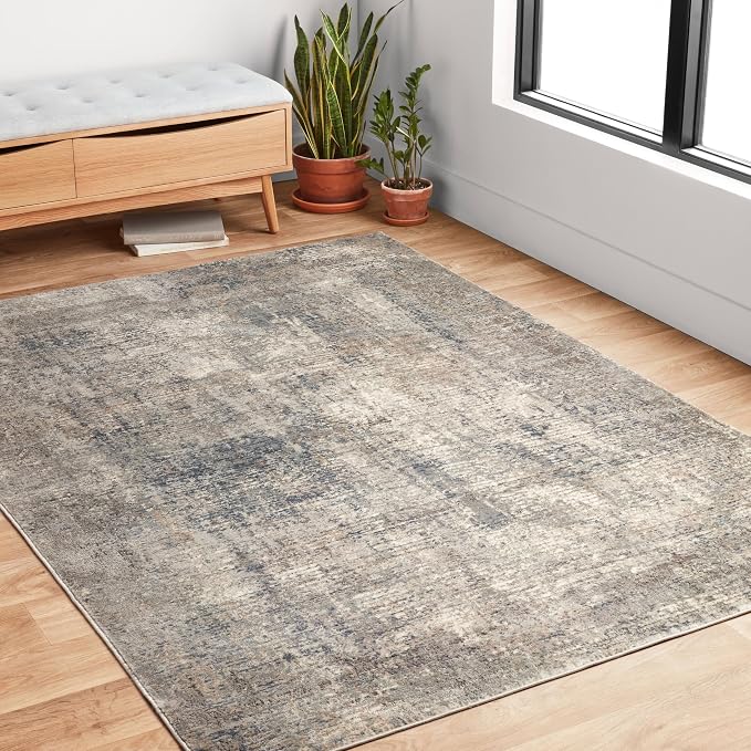 Loloi Teagan Collection TEA-05 Denim/Slate 9'-9" x 13'-6" Area Rug, Soft - Image 4