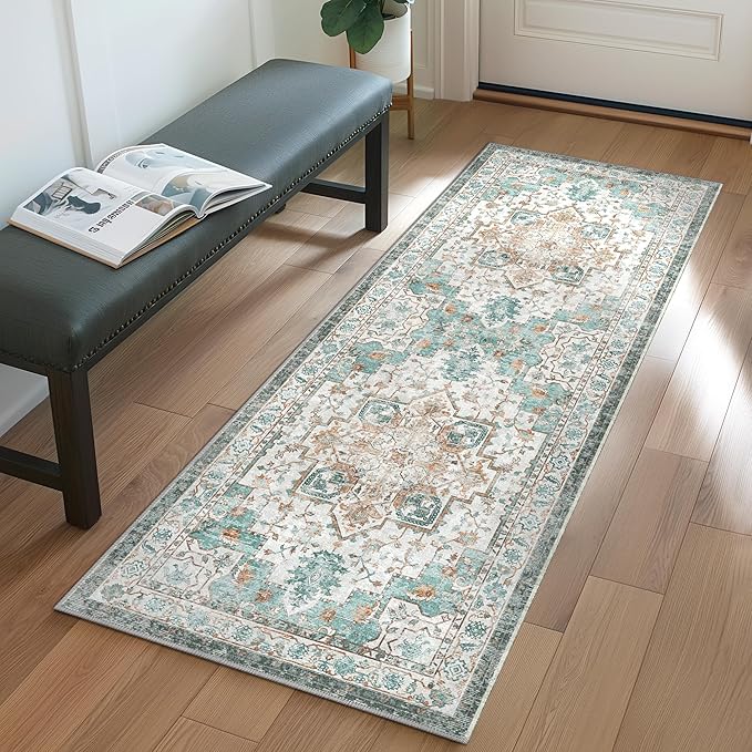GENIMO 2x4 Runner Rugs for Hallway, Machine Washable Non Slip Vintage Rugs by GENIMO