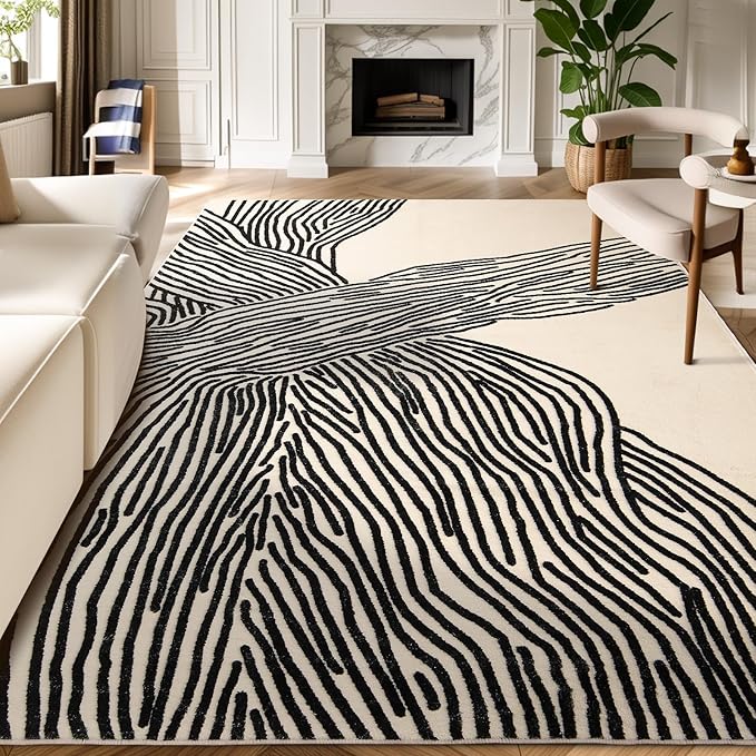 YIHOUSE 9×12 Ft Washable Rug, Living Room, Dining Room, Ultra Thin Nonslip by YIHOUSE