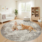 8ft Washable Round Rug - Image 4