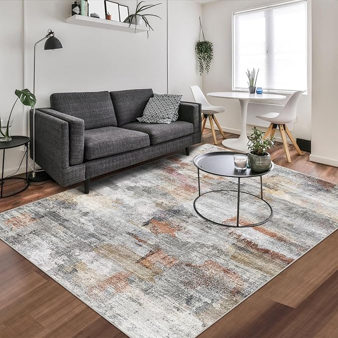 vivorug Washable Rug, Ultra Soft Area Rug 4x6, Non Slip Abstract Small Rug - Image 8